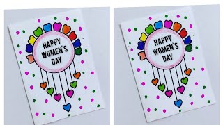 women's day card/plain paper women's day card/diy women's day card/women's day card making