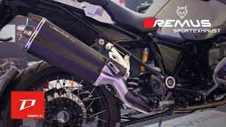 Presentación escape REMUS 8 para BMW R1200GS en MOTOMADRID 2017 / DEMOTO.ES