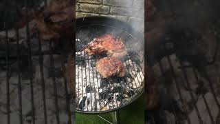 Butterflied leg of lamb, marinated overnight in olive oil, garlic and rosemary