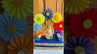 DIY GANESH BACKDROP MAKING IDEAS😱/ #ganpati #decoration #ganeshchaturthi #craft #diy @crafterdebika