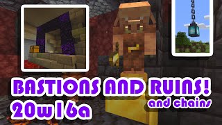 Enter the Piglin Bastion and Ruined Portals! (Minecraft Snapshot 20w16a)