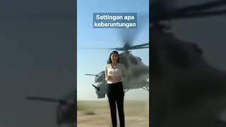 settingan apa keberuntungan, hampir tertabrak helikopter