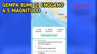 Gempa bumi 4.5 Magnitudo Guncang ENGGANO - Kepulauan Bengkulu