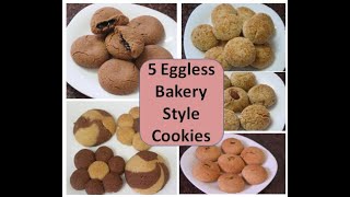 Whole Wheat cookies/5 Bakery style cookies recipes/15 mins No Maida/Aata cookies/Christmas recipes