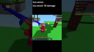 Rage blade vs ice sword in roblox bedwars (what is better?) #shorts