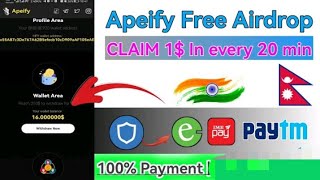 Apeify New Earning Site || Free Earning Site || Refer and Earn || Free Earning App ||