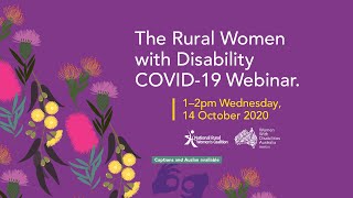 The Rural Women with Disability COVID-19 Webinar