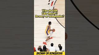 Who do Kids like better? Bronny or Bonquesha? #kids #Bronny #trendingvideos #Lakers #nba