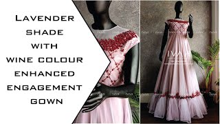 Lavender Shade with Wine Colour Enhanced Engagement Gown