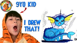 9yo Autistic Savant Draws - Vaporeon | Pokemon