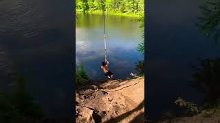 Rope swing flip☀️#shorts #flips #swimming