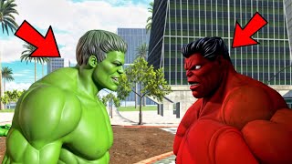 Red Hulk vs Green Hulk Fight in Indian Bikes Driving 3d