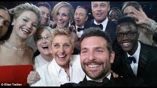 Ellen DeGeneres poses for Oscars selfie with Jennifer Lawrence and Bradley Cooper