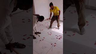 Remove Tile Space Trick #youtubeshorts #construction #bedroom #shorts #tiles