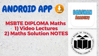 Darshan Academy || Android APP || MSBTE Maths Video Lectures and Maths Notes