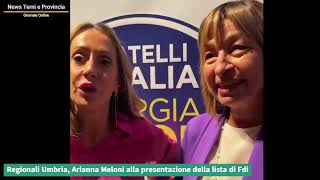 Regionali Umbria, Arianna Meloni alla presentazione della lista di Fdi