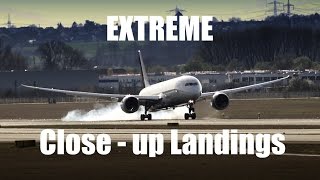 EXTREME close - up Landings at Frankfurt intl.