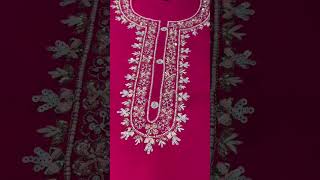 Haute pink dola silk handowrk kurta set with organza dupatta. #Ethnicbffs