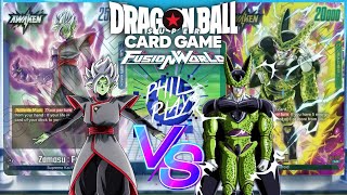 Blue Fused Zamasu VS Green Cell! Dragonball Super Fusion World Gameplay