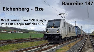 Lokomotion Führerstandsmitfahrt von Eichenberg nach Elze, Wettrennen zwischen DB Regio und Güterzug!