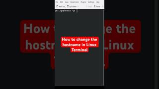 How to change hostname in linux terminal #linux #shorts #shortsfeed