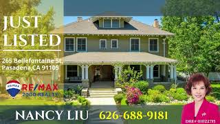 New Listing in Pasadena by Local Realtor Nancy Liu |  265 Bellefontaine St, Pasadena