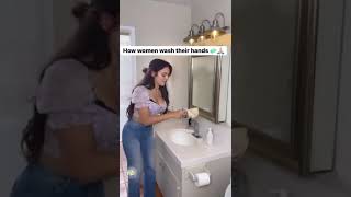 #ninamarie #shorts #tiktok #funny Women vs Men Washing Their Hands 😂 #shorts