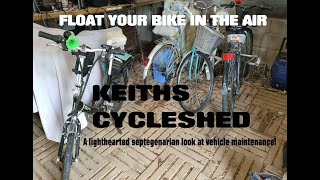 FLOAT YOUR BIKE IN THE AIR!       "KEITHS BIKESHED Episode 1"   www.crackerbooks.com