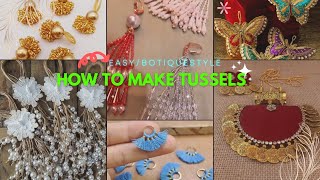 How to make TUSSELS at HOME_DUPATTA corner tussals/latkans/hanging ideas