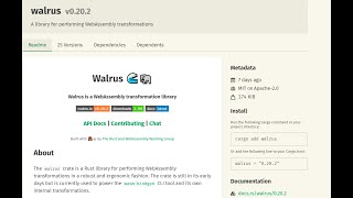 Web-Assembly code creation using Rust Walrus crate.