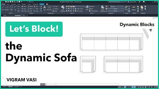 Sofa Dynamic Block in AutoCAD | Dynamic Blocks | Vigram Vasi