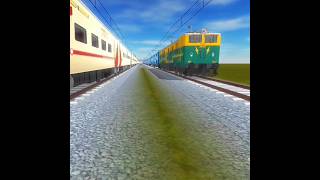 Railway bridge double train crossing express trains Indian train crossing3d