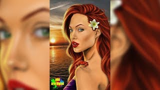 Angelina Jolie / La Sirenita Ariel / SpeedPaint