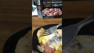 Devour All Day Breakfast Double Sausage And Bacon Loaded Tots Review Video.