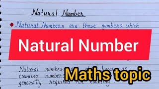 What is Natural Number in Mathematics// Definition of Natural Number// Natural Number //Maths topic