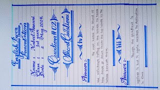 English paper presentation|Cursive writing|Nabeel Ansari