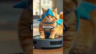 Shark Cat on a Roomba: The Viral Sensation Explained! #Shorts