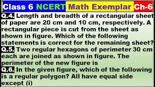 Class 6 Math Ch-6 Q 4 to 6 Math NCERT Exemplar Solution|MATH|NCERT|Mensuration|CBSE|Chapter 6|NCERT