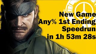 MGS Peace Walker | NG Any% 1st Ending Speedrun | in 1h 53m 28s - No Audio :(