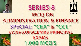 SERIES-8 MCQ ON ADMINISTRATION & FINANCE