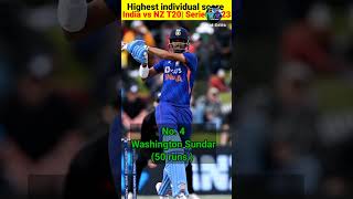 Top 5 highest individual score in India vs New Zealand T20 | series 2023 #shorts #viral