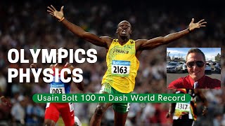 1D Kinematic Equations, Constant Acceleration | Usain Bolt 100 m Dash