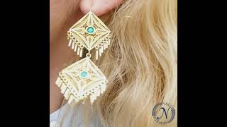 Ebay Listing: Bollywood Style 1ct  Emerald Chandelier Earrings 14k Yellow Gold, 15.5g