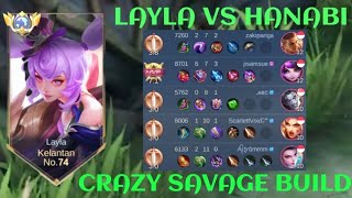 LAYLA VS HANABI❗BUILD ONE SHOT ENEMY DELETE! BEST SAVAGE | build top 1 global Layla