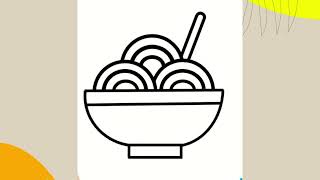 How to Draw Cute 🍜 NOODLES BOWL 🍜 Step By Step, Draw Cute Inspiration #trending #viral  #youtuber