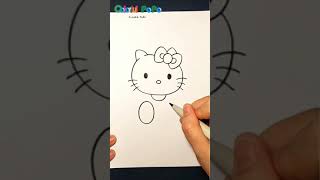 How to draw a hello kitty, a flower,  an apple.  Easy and Simple