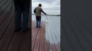 Spray painting for steel tile roofs quick maintenance guide#shortvideo #viralshort