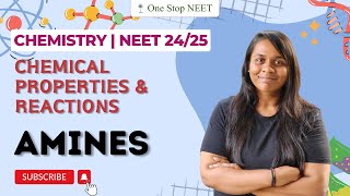 Chemical Properties & Reactions | Amines | NEET 2024 | NEET 2025 | Vaishnavi Ma'am | One Stop NEET