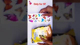 only just for 5₹ stickers and chips 🍟#anamartandcraft #diy #reviewofkurkure