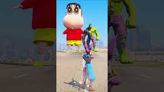 Superheroes Vs Giant Shinchan And Venom-Hulk Match, Who is the Powerful 🔥|#shorts